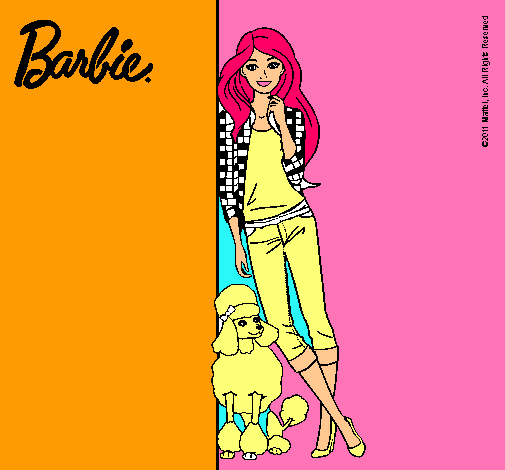 Dibujo Barbie con cazadora de cuadros pintado por christian1