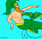 Dibujo Poseidón pintado por 1004