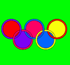 Dibujo Anillas de los juegos olimpícos pintado por burbuja