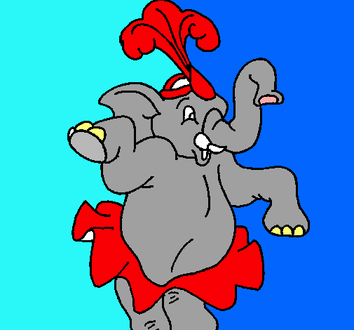 Dibujo Elefante bailando pintado por sorey