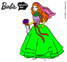 Dibujo Barbie vestida de novia pintado por isabelle
