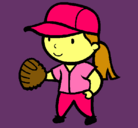 Dibujo Jugadora de béisbol pintado por beisbolera