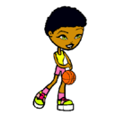 Dibujo Jugadora de básquet pintado por basquet