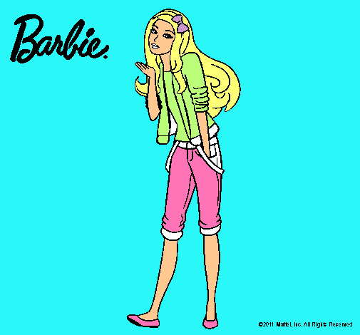 Dibujo Barbie con look casual pintado por christian1