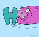 Dibujo Hipopótamo pintado por primaslocas