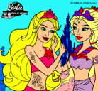 Dibujo Barbie se despiede de la reina sirena pintado por iraitxa