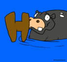 Dibujo Hipopótamo pintado por icarly