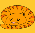 Dibujo Gato durmiendo pintado por NellyTelly