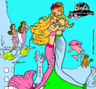 Dibujo Barbie sirena y la reina sirena pintado por PITUFACRG