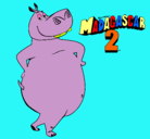 Dibujo Madagascar 2 Gloria pintado por hipopotamo