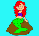 Dibujo Sirena sentada en una roca pintado por JavierAB