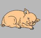 Dibujo Cerdo durmiendo pintado por rzxy8ui9gs44