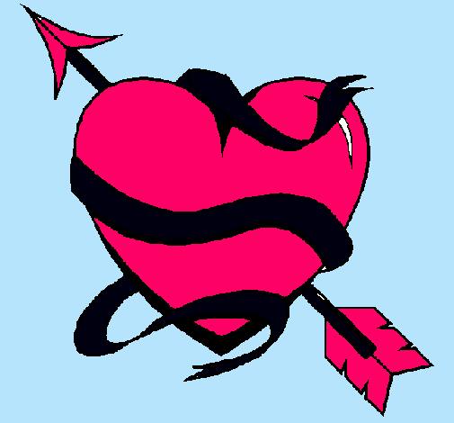 Dibujo Corazón con flecha pintado por anabela