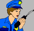 Dibujo Policía con el walkie pintado por jhjhjhjhjhjh