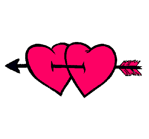 Dibujo Dos corazones con una flecha pintado por Maria_15