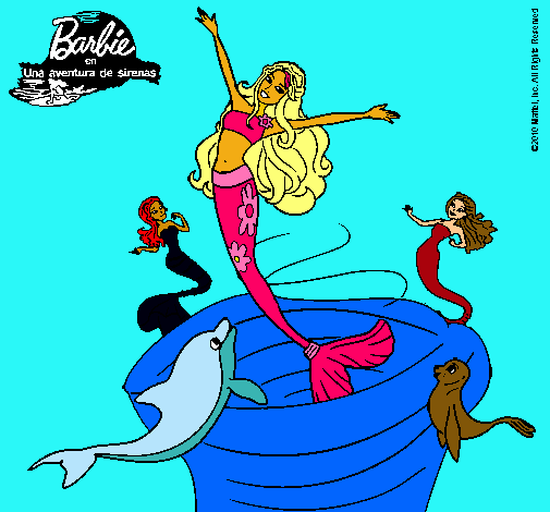 Barbie sirena contenta