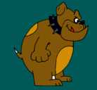 Dibujo Bulldog inglés pintado por perron