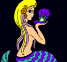 Dibujo Sirena y perla pintado por secret54
