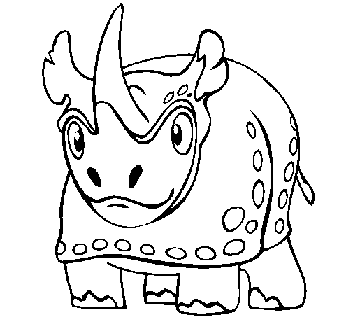 Dibujo Rinoceronte pintado por estrellita03