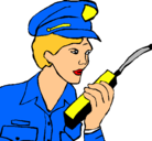Dibujo Policía con el walkie pintado por raquel785462
