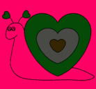 Dibujo Caracol corazón pintado por dominges