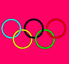 Dibujo Anillas de los juegos olimpícos pintado por juegosolimpi
