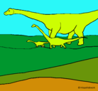 Dibujo Familia de Braquiosaurios pintado por pvzyolo