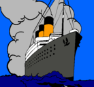 Dibujo Barco de vapor pintado por TITANIC
