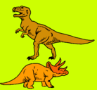 Dibujo Triceratops y tiranosaurios rex pintado por alvaro07
