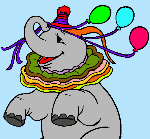 Elefante con 3 globos