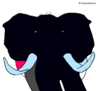Dibujo Elefante africano pintado por acuarela
