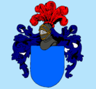 Dibujo Escudo de armas y casco pintado por bulli