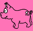 Dibujo Cerdo pintado por colo-colo