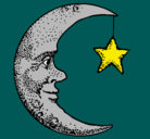 Dibujo Luna y estrella pintado por ABBI