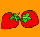 Dibujo fresas pintado por frutillita