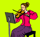 Dibujo Dama violinista pintado por piggi