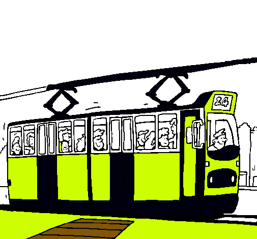 Dibujo Tranvía con pasajeros pintado por francovecc