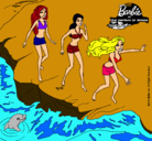 Dibujo Barbie y sus amigas en la playa pintado por tania11