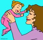 Dibujo Madre con su bebe pintado por montsita