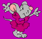 Dibujo Rata con vestido pintado por colo-colo