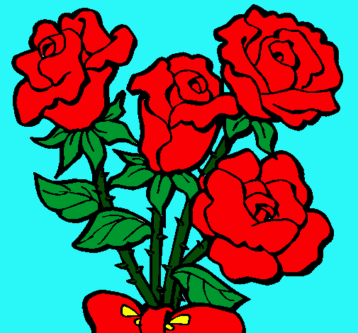 Dibujo Ramo de rosas pintado por rivka