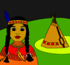 Dibujo India y tepee pintado por sergisan