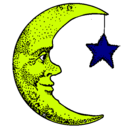 Dibujo Luna y estrella pintado por san18