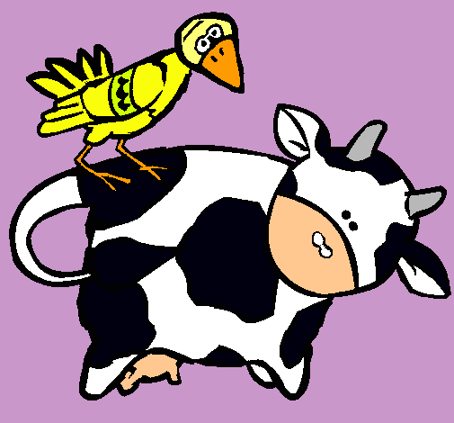 Vaca y pájaro