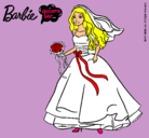 Dibujo Barbie vestida de novia pintado por daan