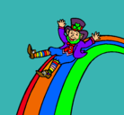 Dibujo Duende en el arco iris pintado por azul9