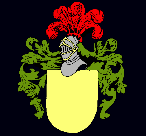 Dibujo Escudo de armas y casco pintado por christian1