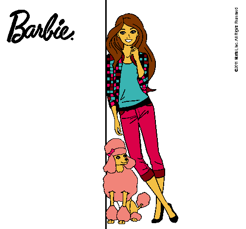 Barbie con cazadora de cuadros