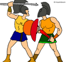 Dibujo Lucha de gladiadores pintado por dvxccwec