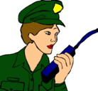 Dibujo Policía con el walkie pintado por chfbdhdf